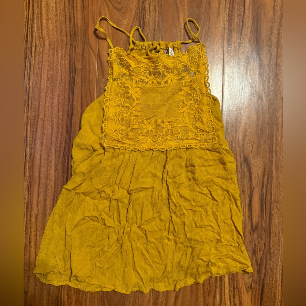 Dry goods yellow crochet tank top